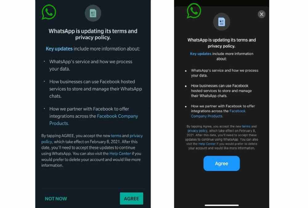Whatsapp Terms Of Service and Privacy Policy Update Feb 2021